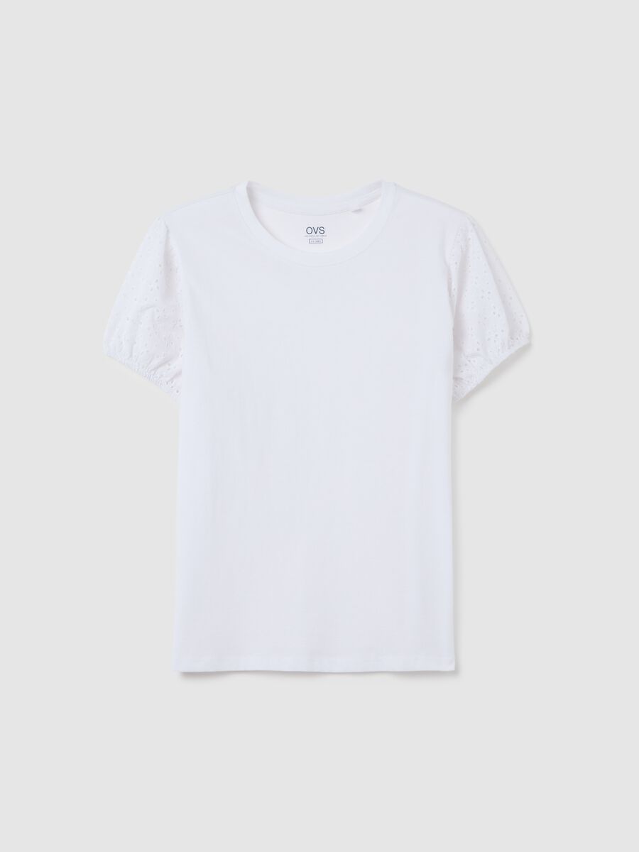 Women's white pure cotton T-shirt, regular fit_0