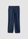 Blue pure lyocell trousers with elasticated waist, regular fit_5