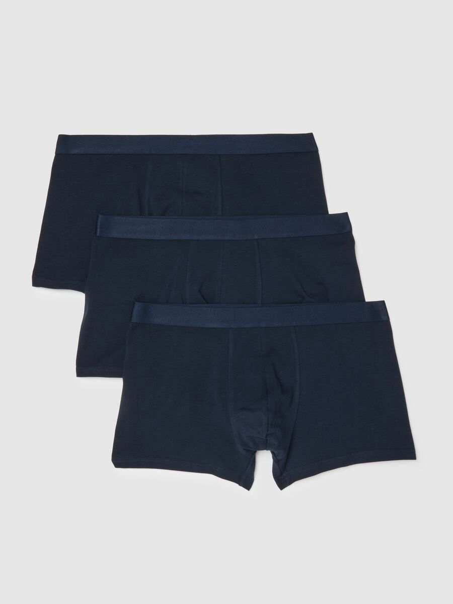 Tripack men's boxer shorts in stretch cotton blue regular fit_0