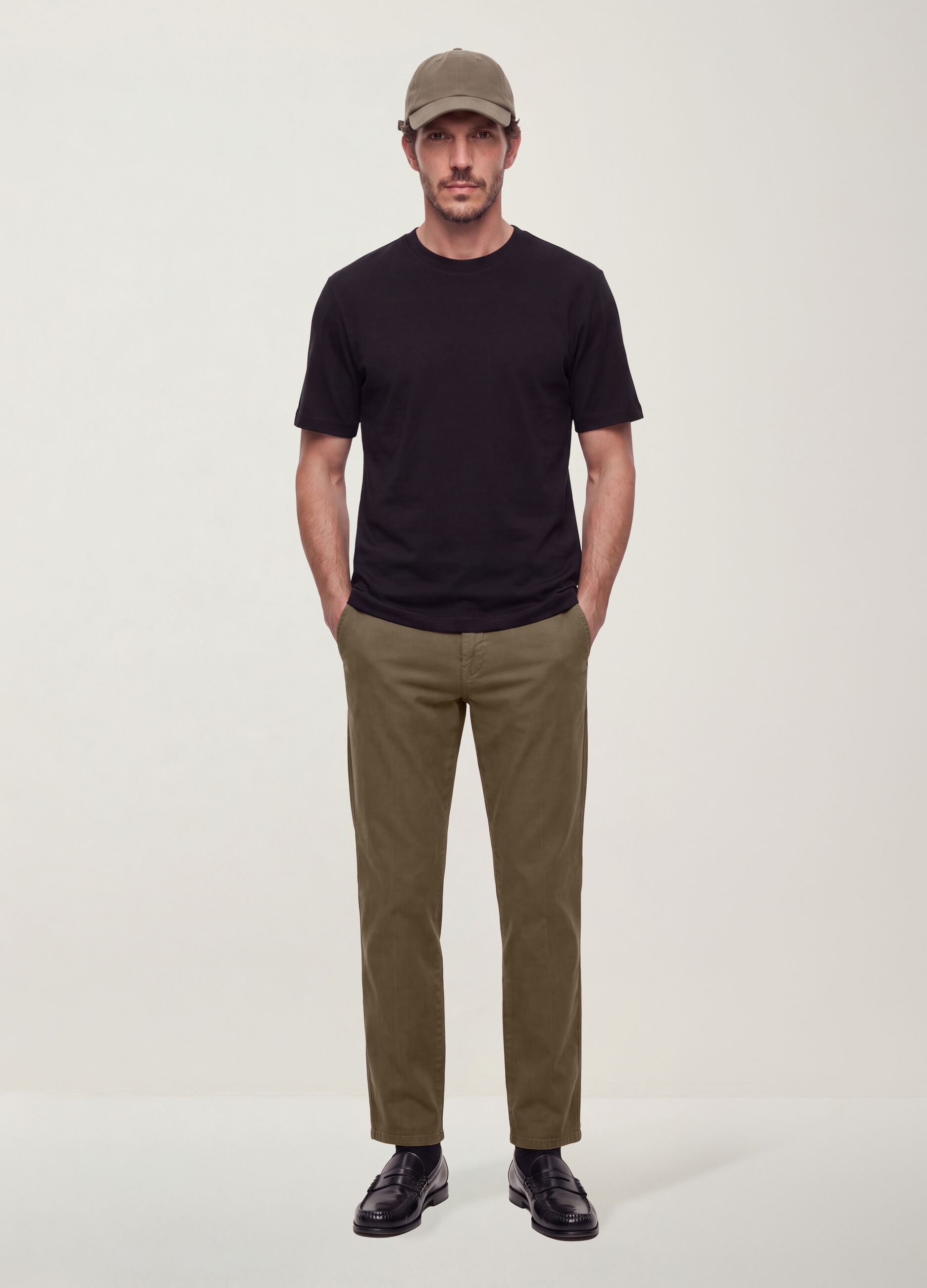 Men&rsquo;s black pure cotton regular-fit short-sleeve T-shirt