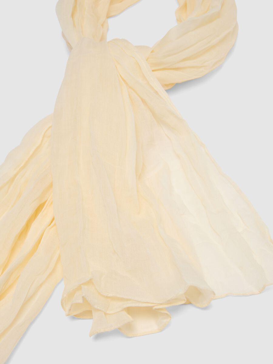 Beige pure cotton scarf_1