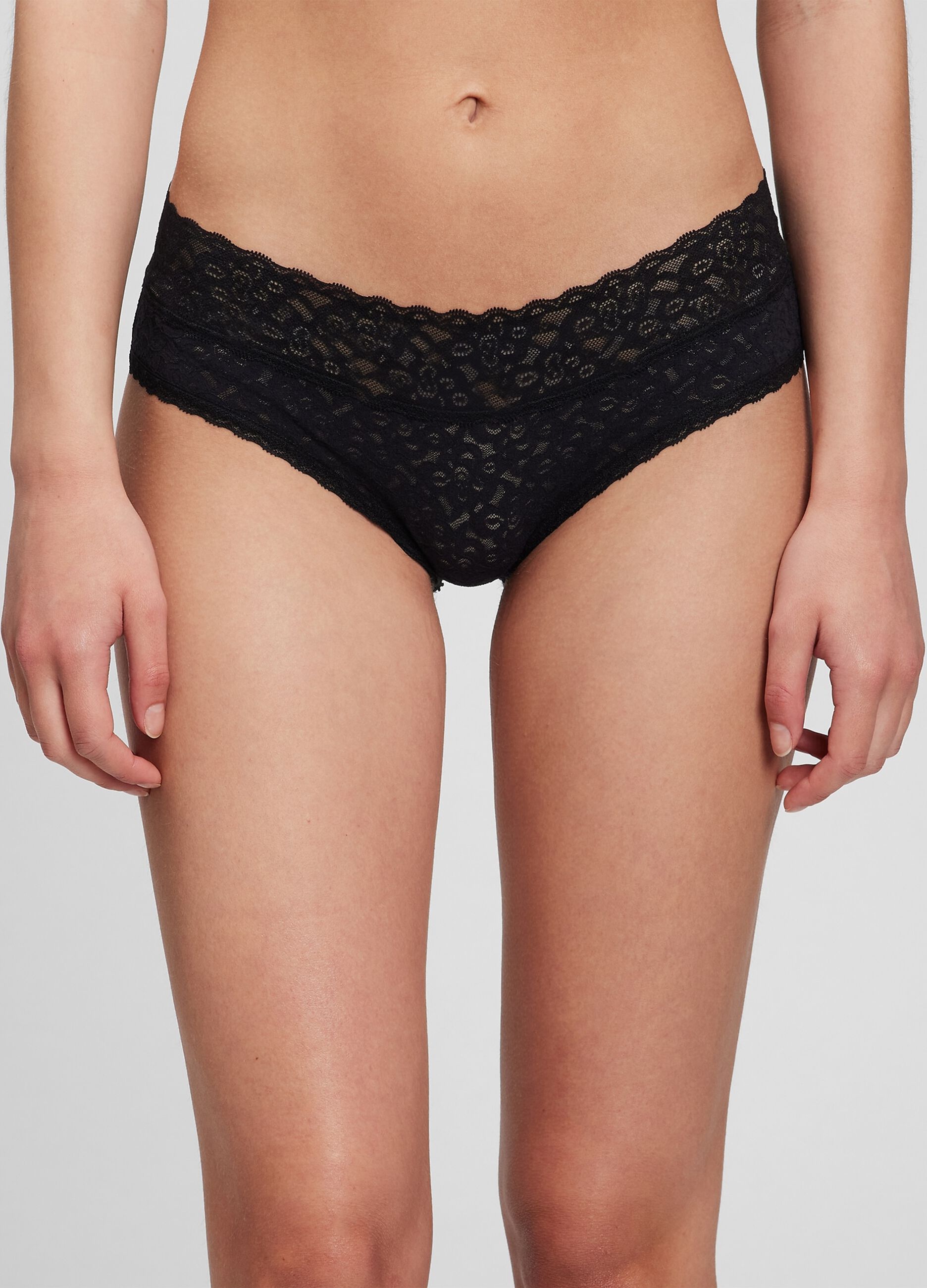 Three-pack French knickers in lace