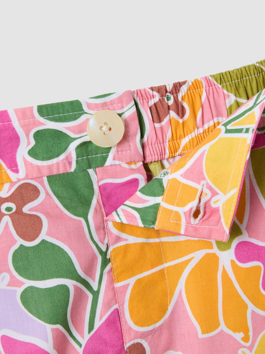 Pure cotton multicolour floral-print shorts_3