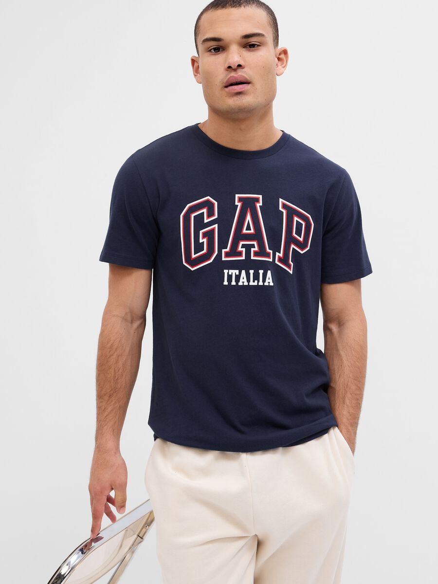 T-shirt con stampa logo e lettering_0