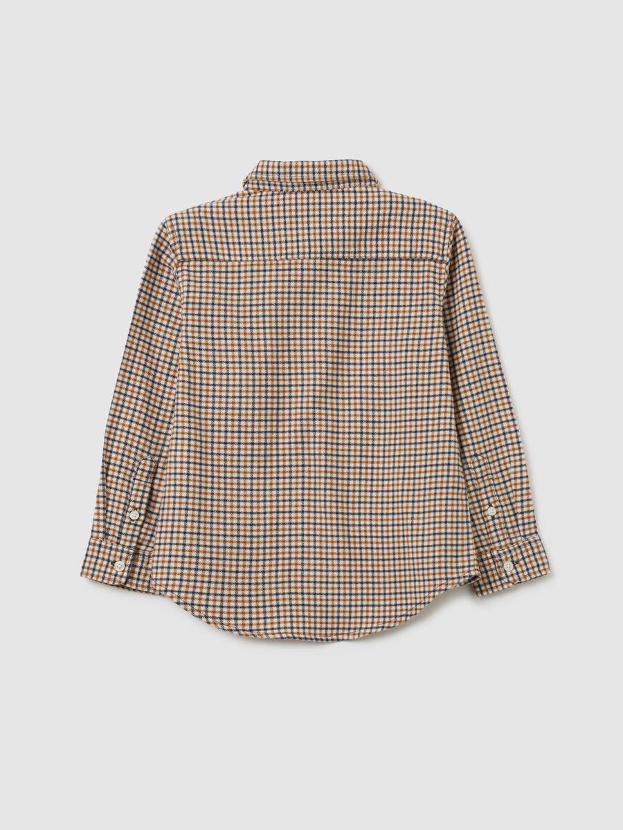 Camicia a quadri multicolor da bambino in puro cotone e flanella_1