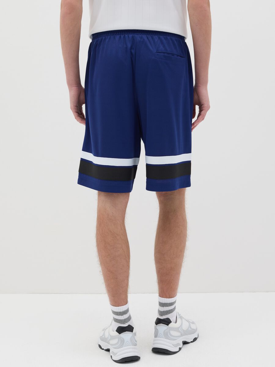 Blue Bermuda joggers with NFC print_2