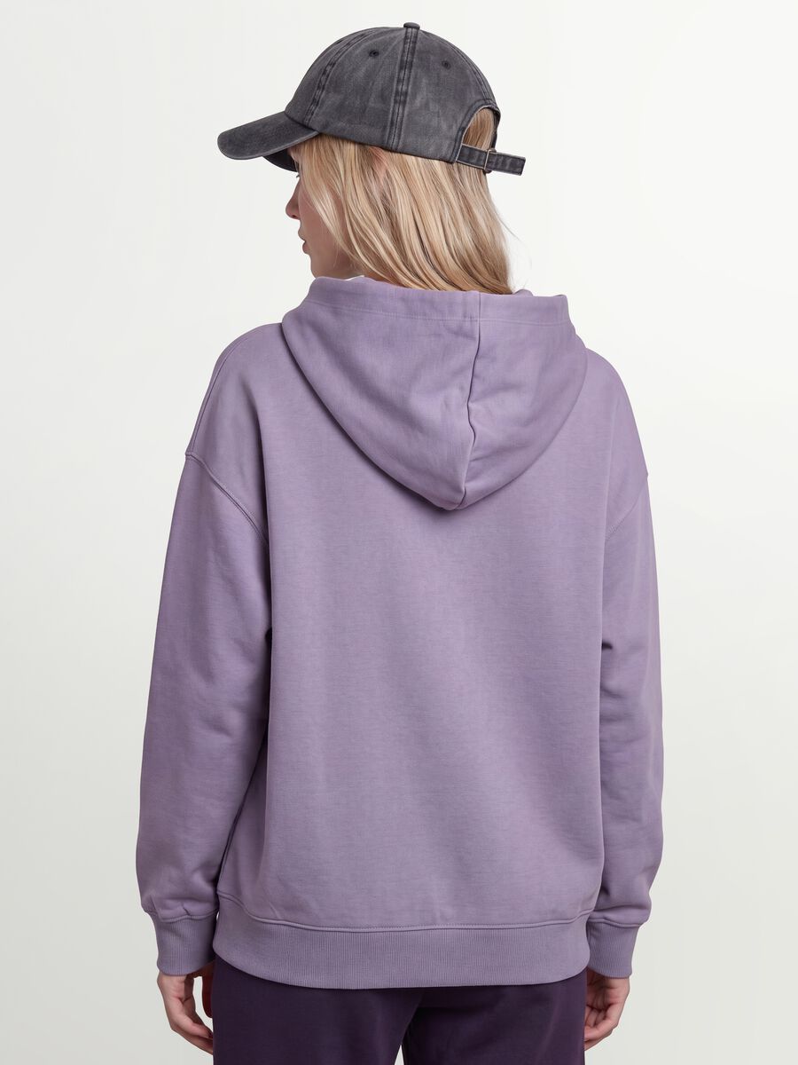 Felpa viola in misto cotone con cappuccio regular fit_3