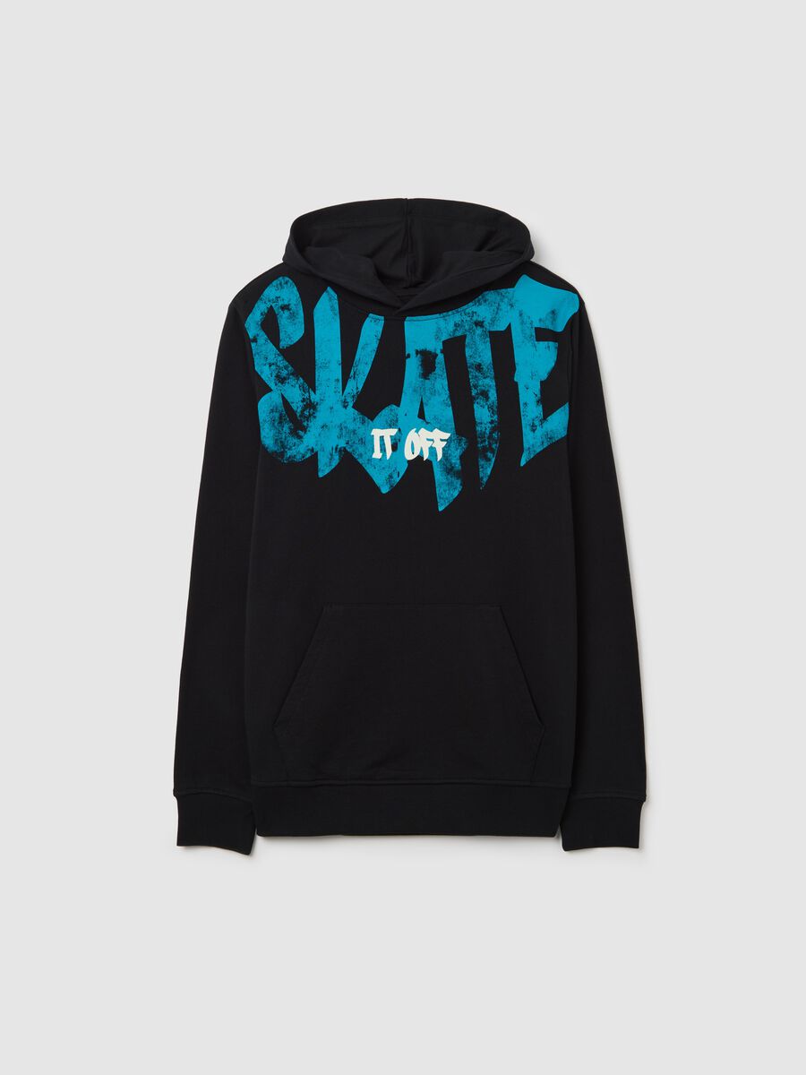French terry sweatshirt with "Skate it OFF" and hood_3