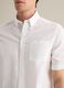 Camicia da uomo in puro cotone bianca regular fit con tasca sul petto_2