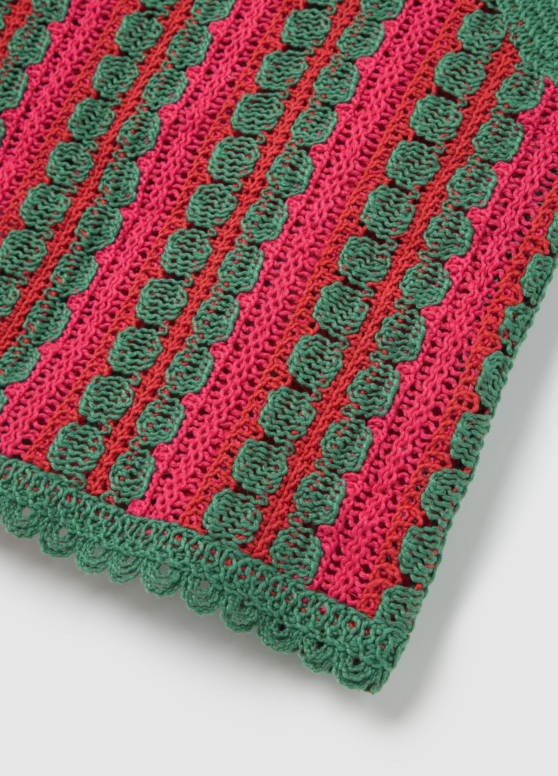 Green and pink striped crochet tank top Piombo