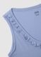 Blue pure cotton sleeveless top in regular fit with ruffles_5