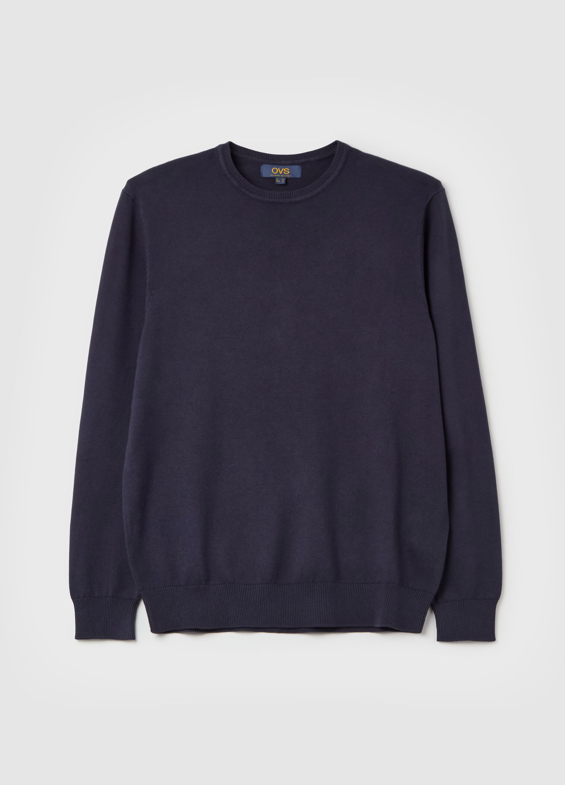 Cotton pullover with round neck