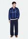Blue and Black Pure Cotton Polo-Collar Knit Top, Oversized Fit_1