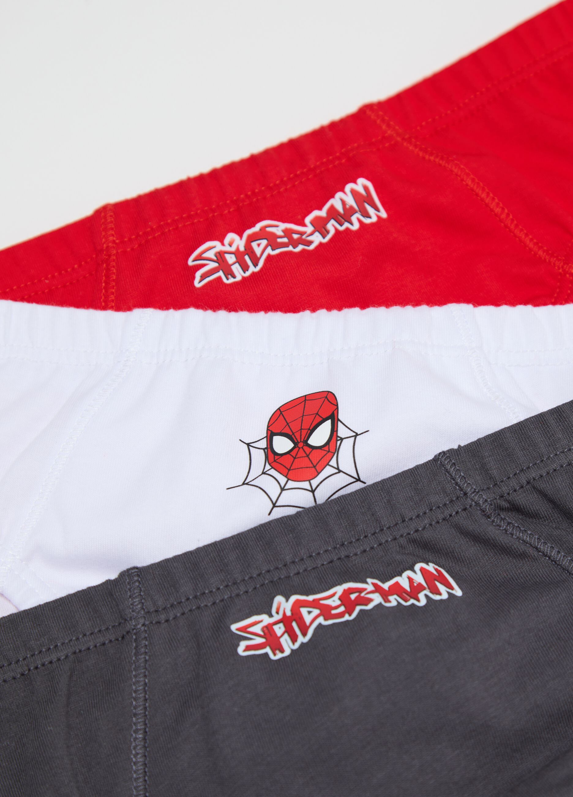 Five-pack briefs with Spiderman pattern