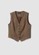 Brown stretch viscose regular-fit waistcoat_4