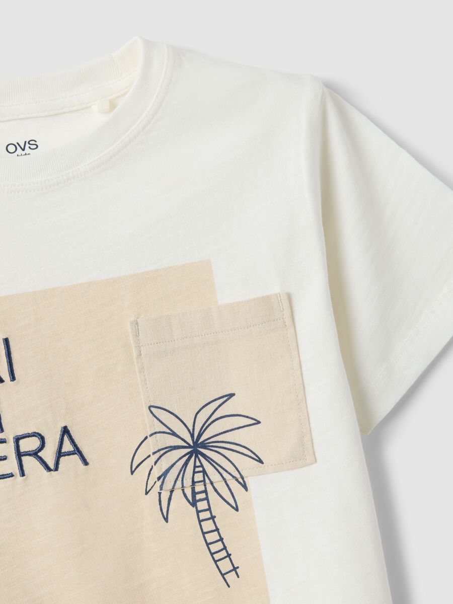 Kids' White Pure Cotton Regular Fit T-shirt with Print_3