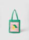 Green pure cotton bag with lemon print_0