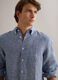 Light blue pure linen shirt with button-down collar, regular fit_3