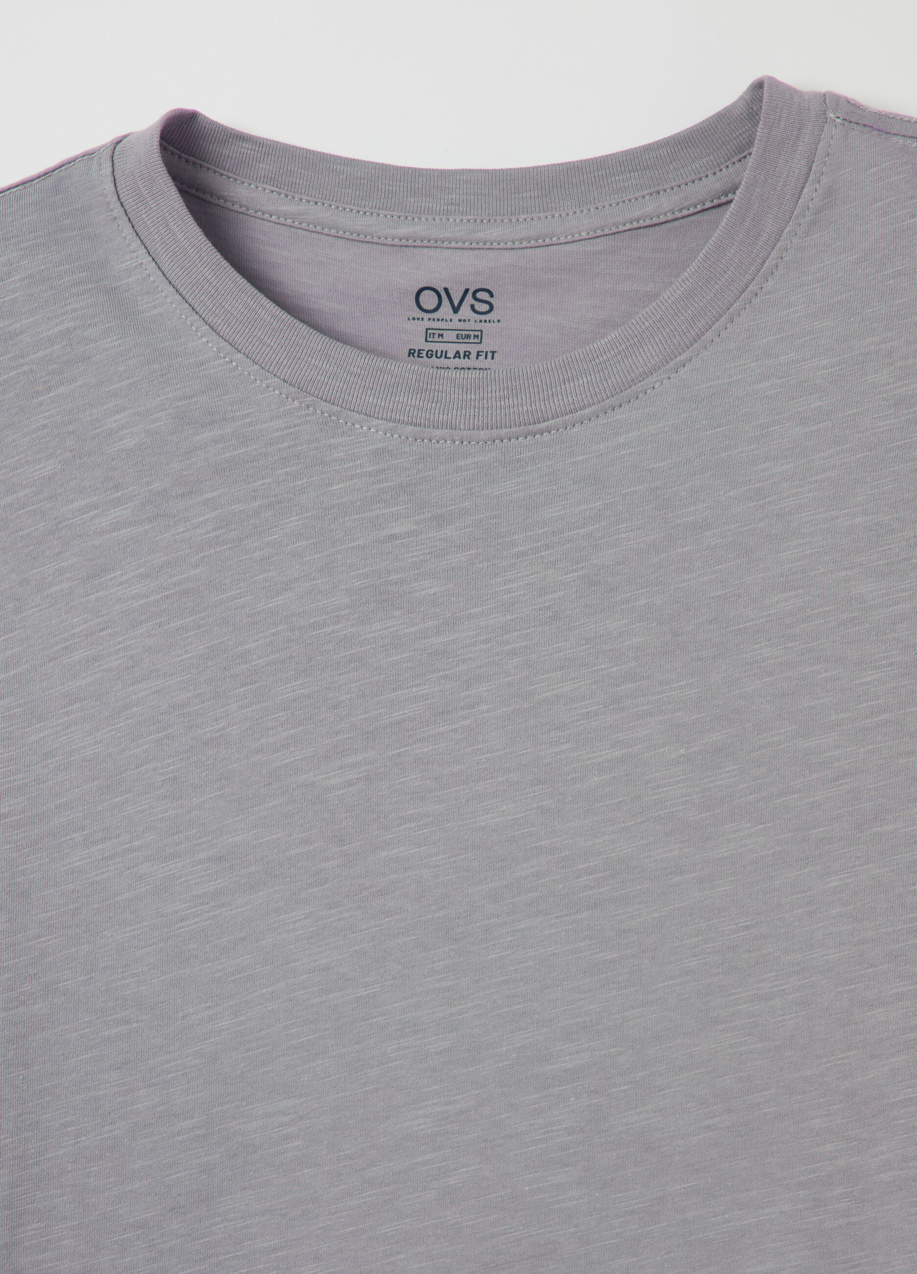 T-shirt in slub cotton with round neck