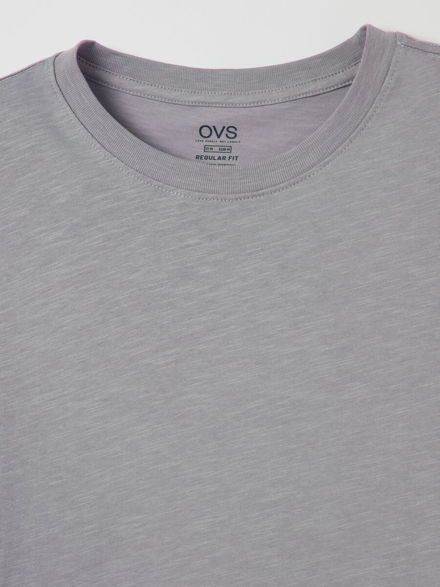 T-shirt in slub cotton with round neck_5