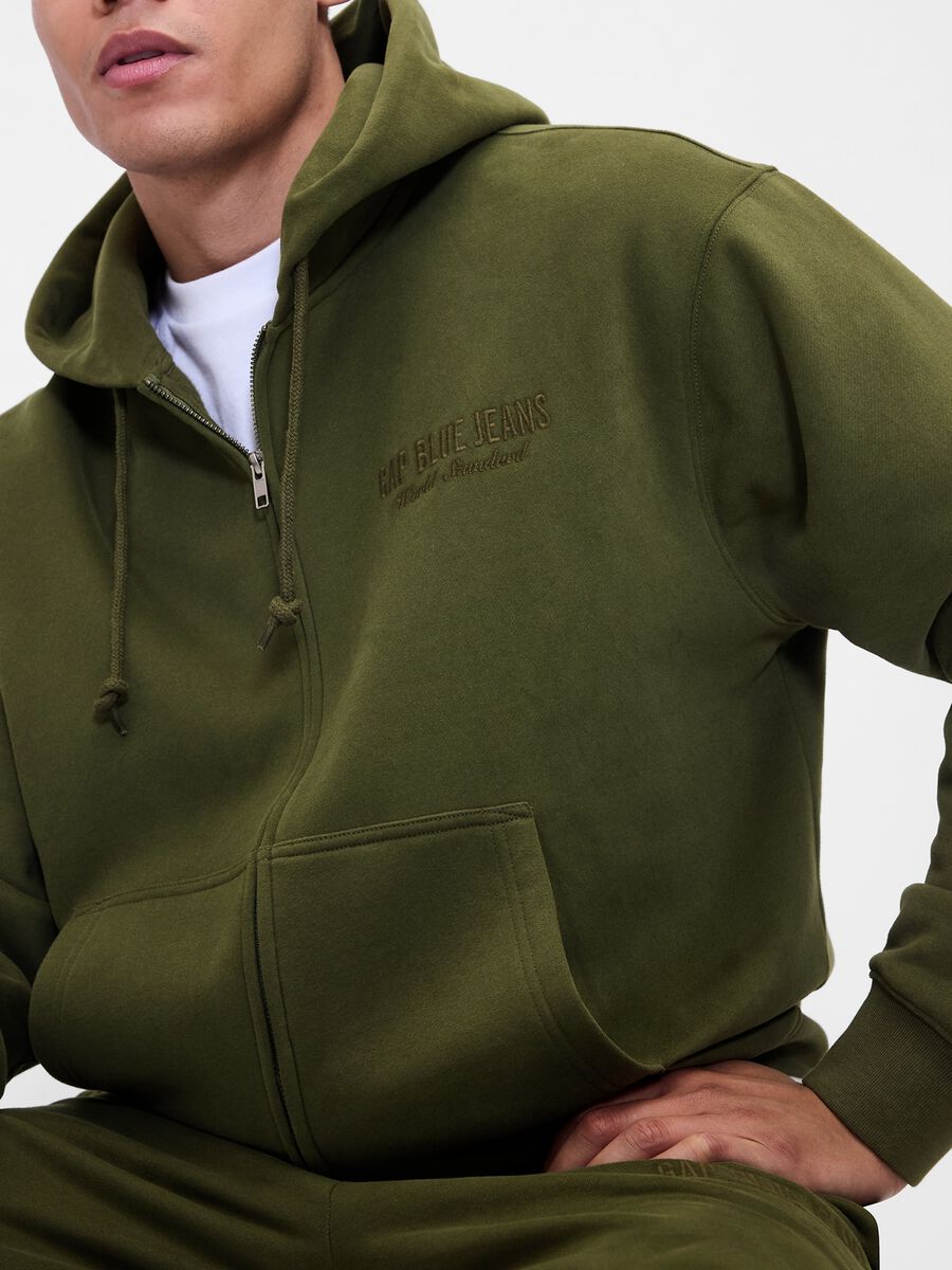 Green Hoodie with Full Zip_3