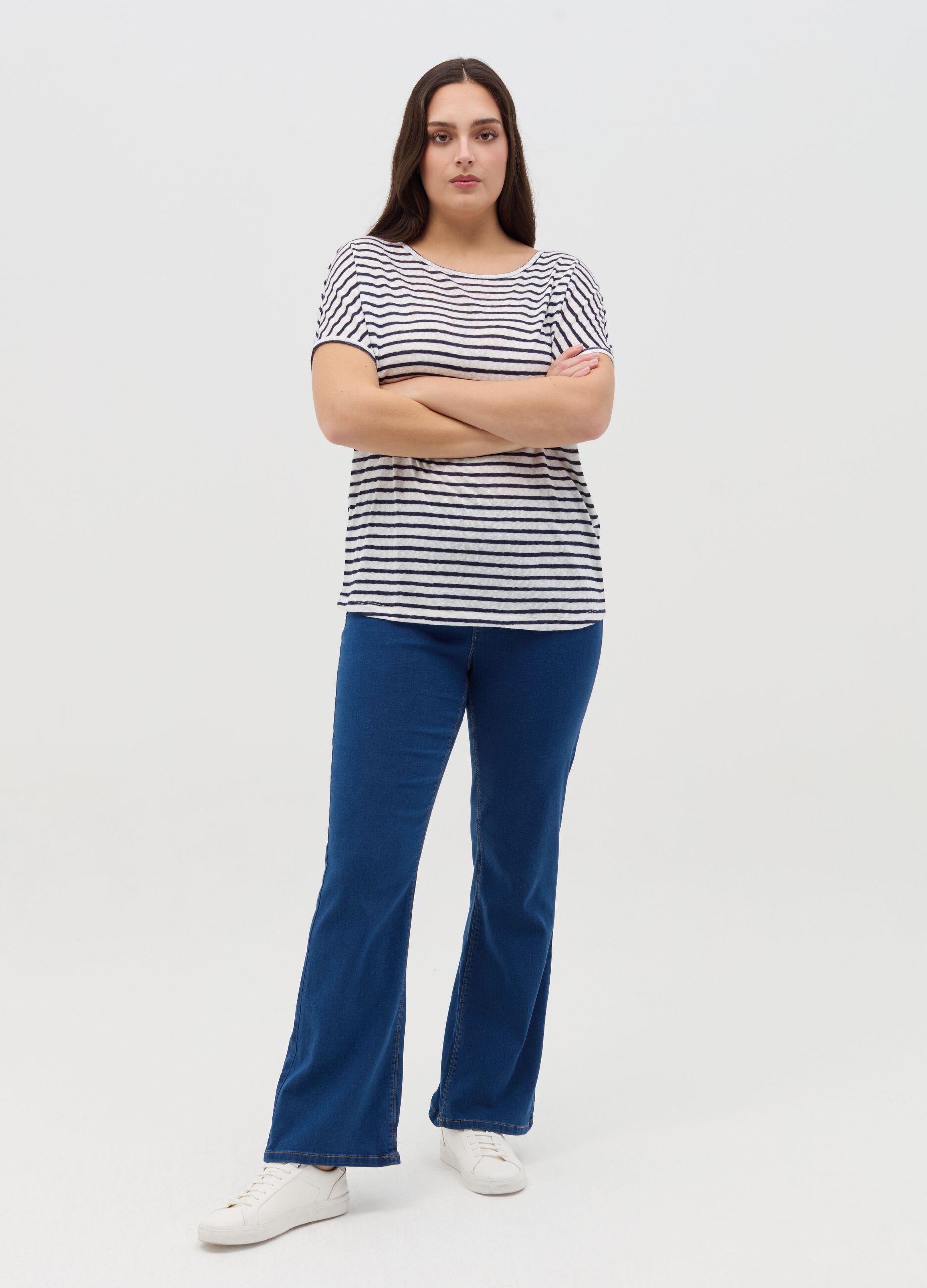 Curvy T-shirt in viscose blend
