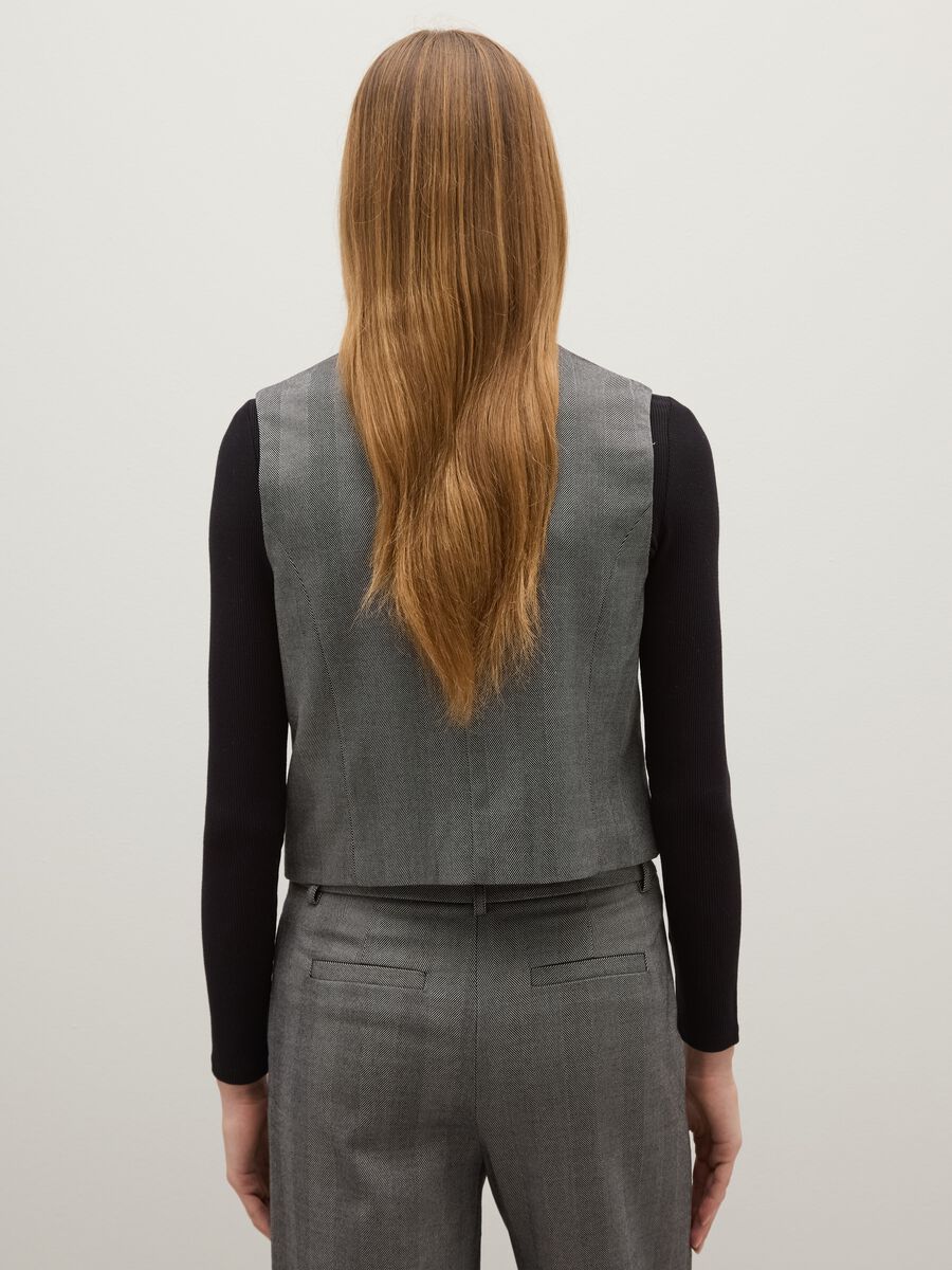 Grey regular fit waistcoat with buttons_3