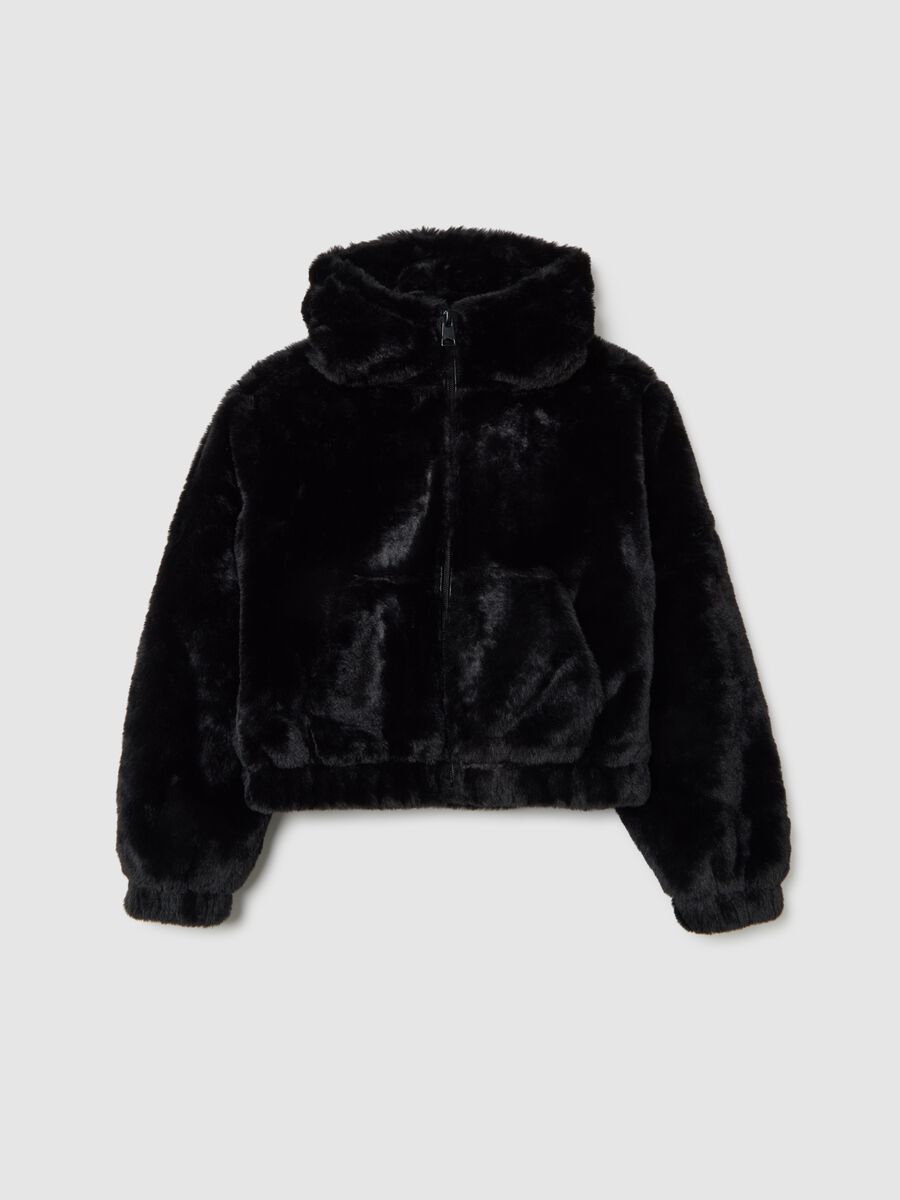 Giacca da ragazza nera regular fit con zip_0