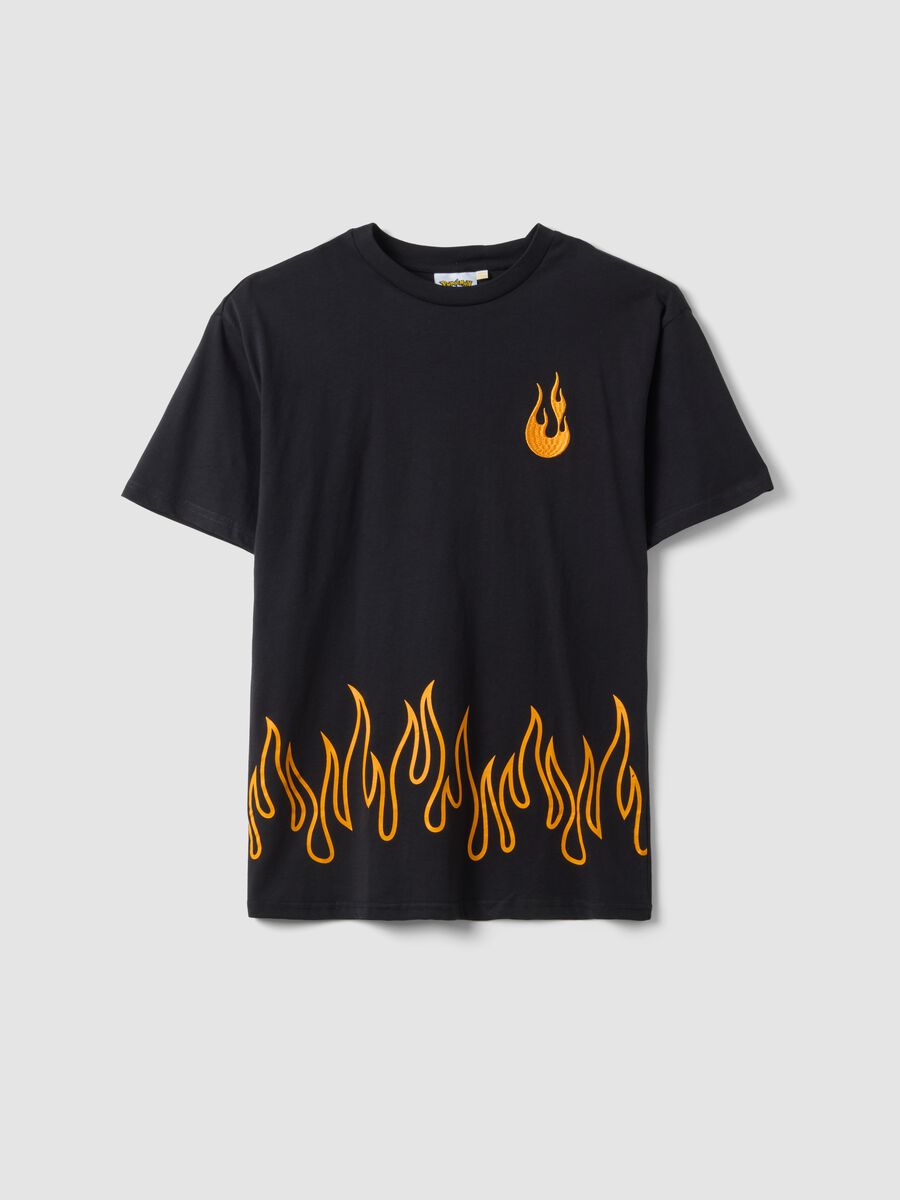 Children's black pure cotton oversized fit Pok&eacute;mon print T-shirt_0