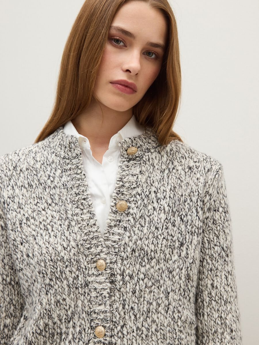 Grey regular fit button cardigan_3