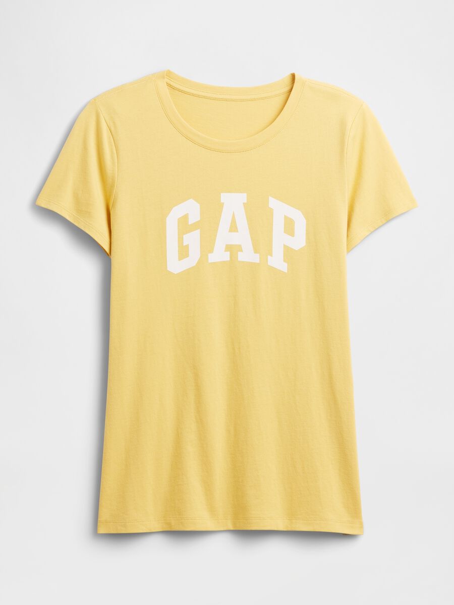 T-shirt giallo in cotone_3
