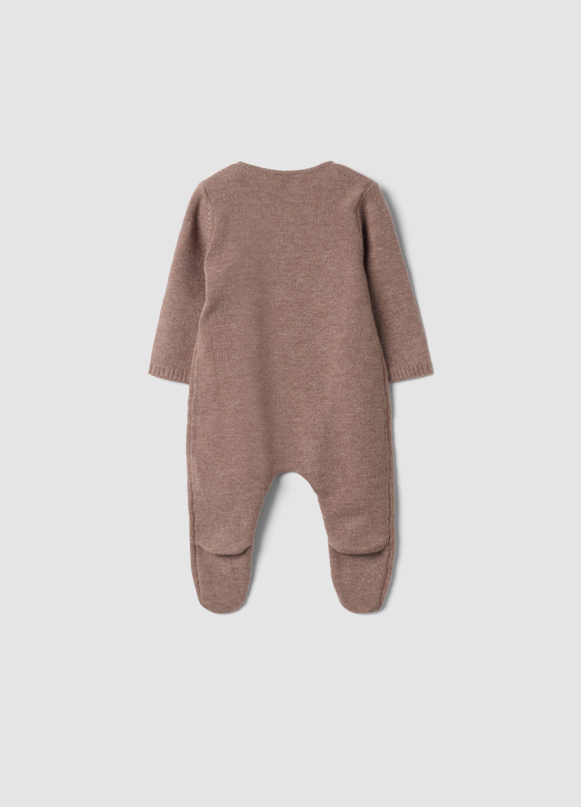 Tutina marrone con piedini e maniche lunghe