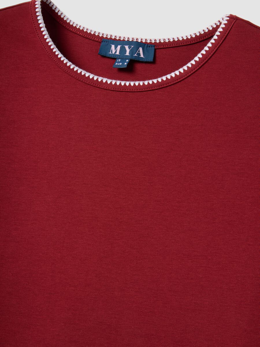 Red pure cotton short sleeve T-shirt regular fit_5