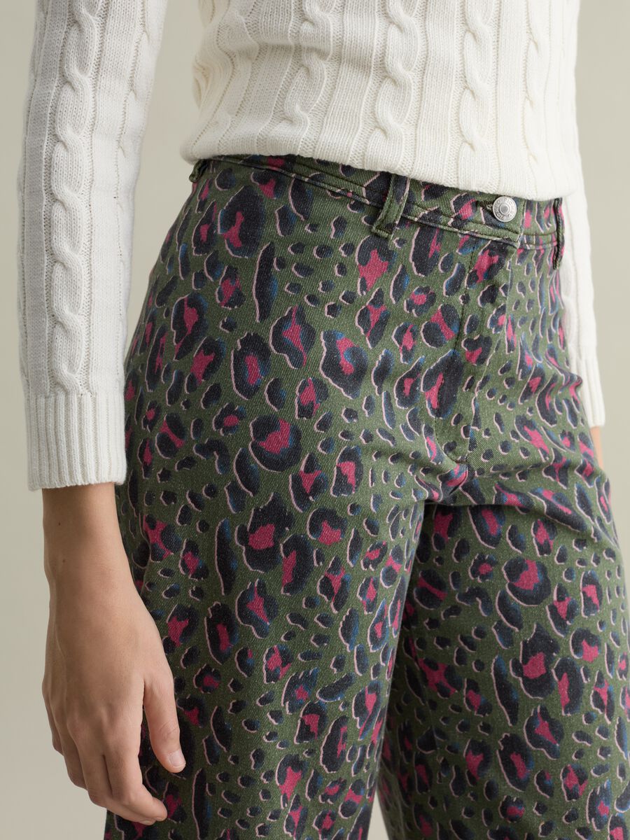 Wide-leg trousers with animal print pattern_3