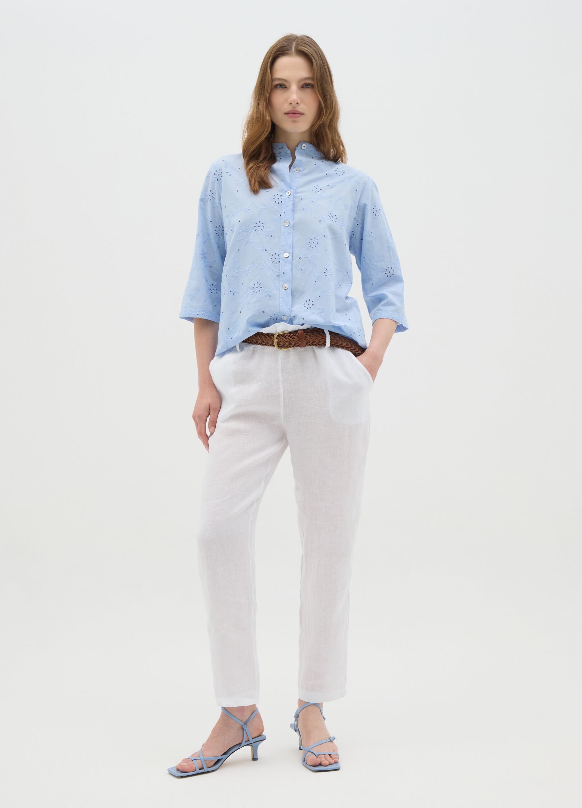 Women's Azure Pure Cotton Regular Fit Shirt