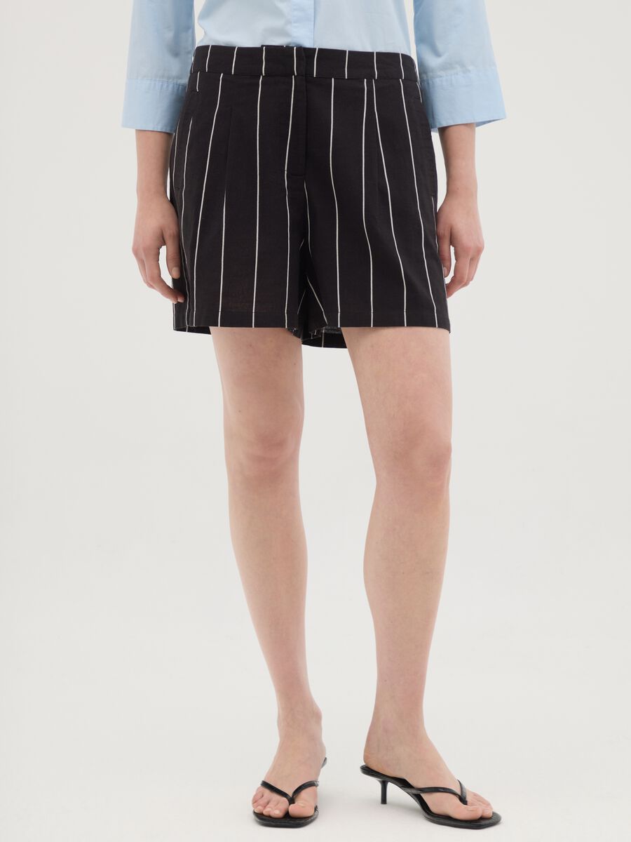 Women's multicolour pure cotton shorts, regular fit_1