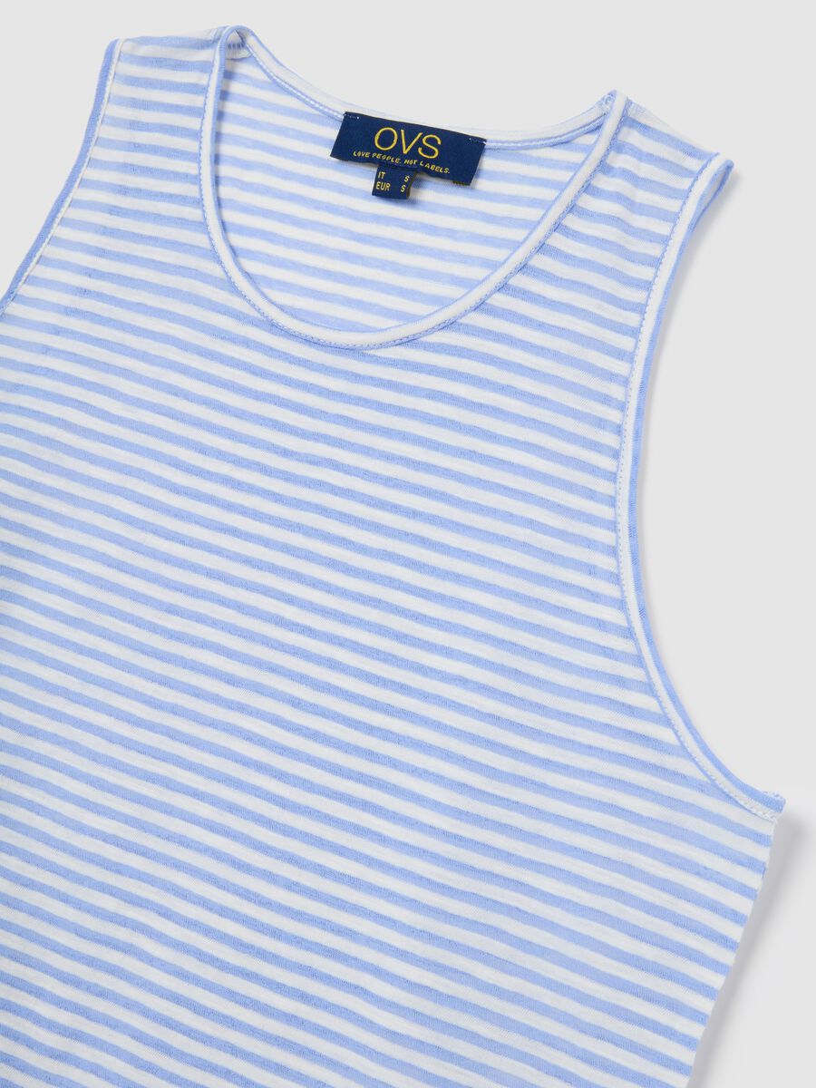 Top smanicato da donna in misto cotone multicolor regular fit_1