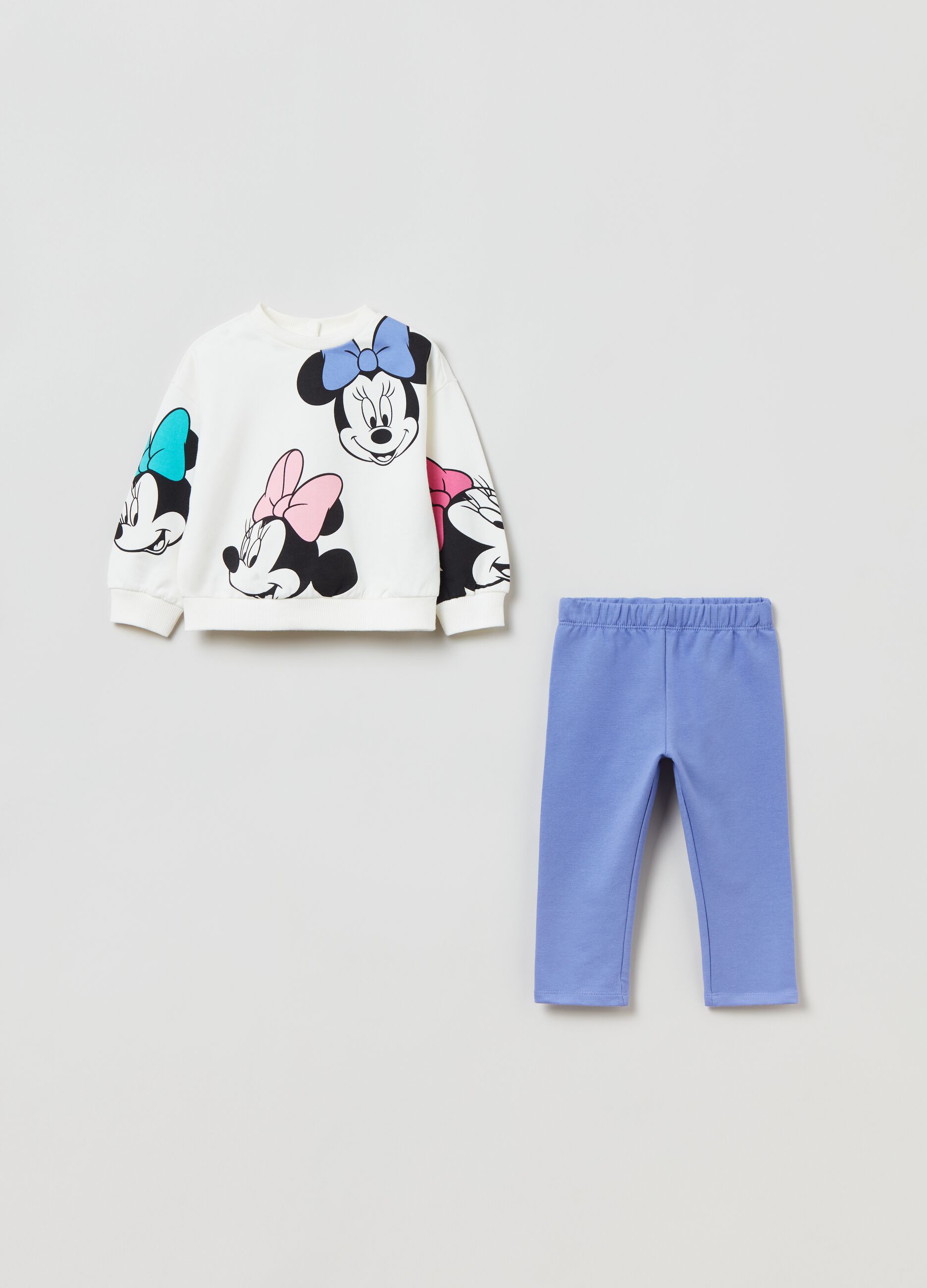 Jogging set felpato con stampa Minnie _0