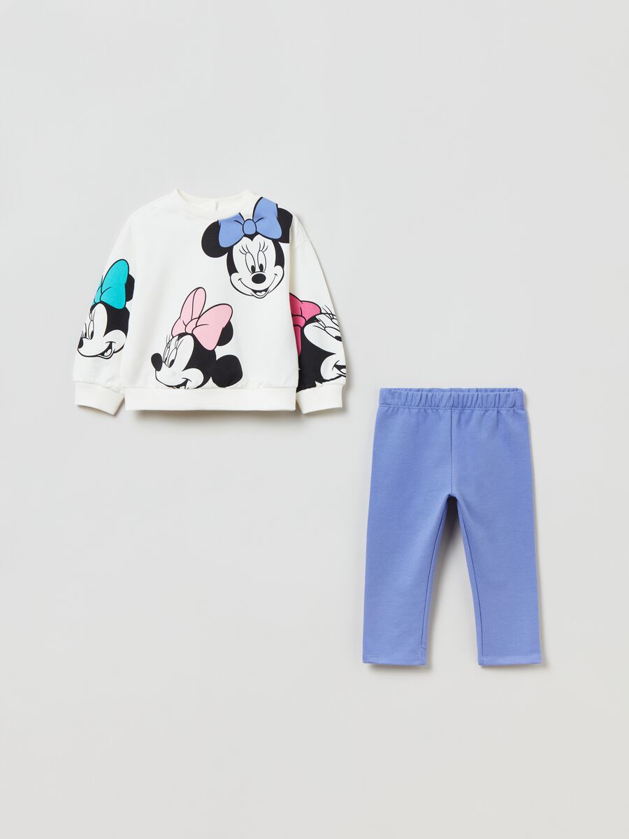Jogging set felpato con stampa Minnie _0