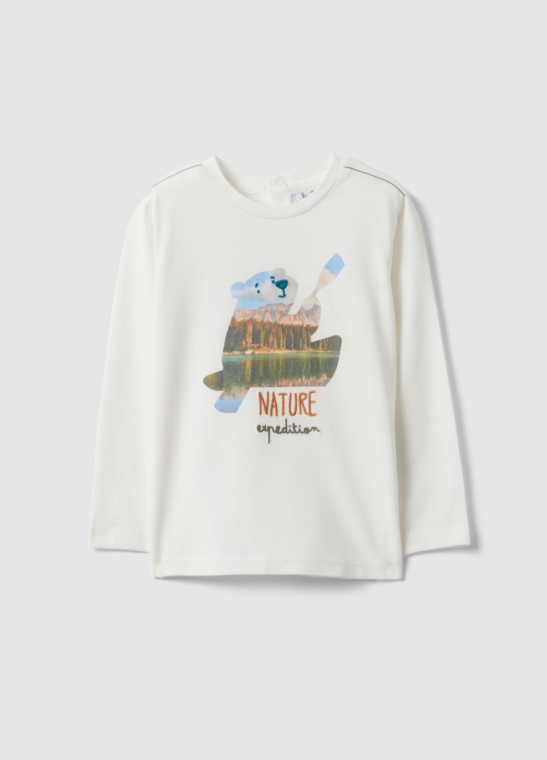 White Long Sleeve Cotton T-Shirt for Children