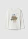 White Long Sleeve Cotton T-Shirt for Children_0