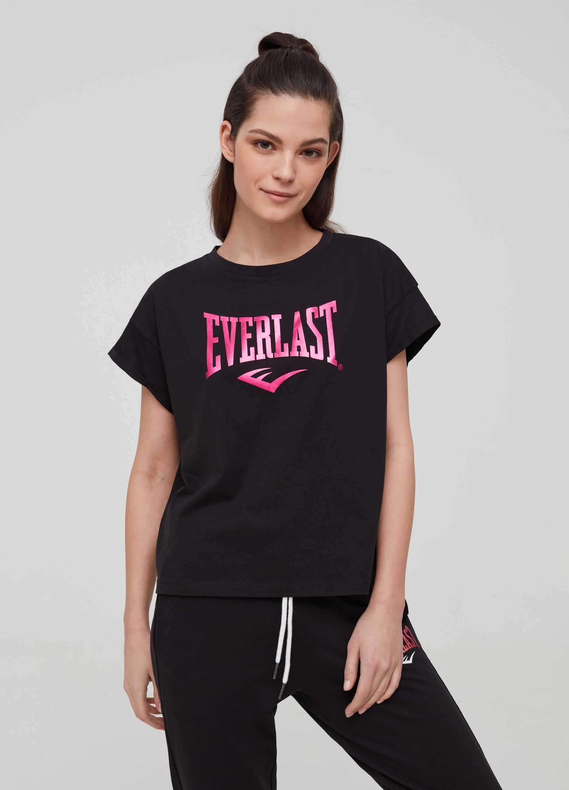 T-shirt puro cotone stampa Everlast