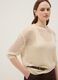 Beige open-knit three-quarter sleeve jumper_0