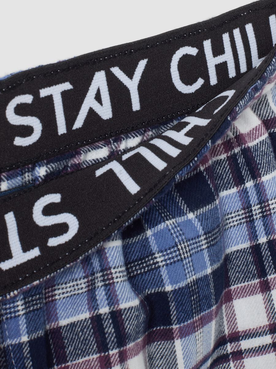 Blue and purple organic cotton pyjamas with crew neck_2