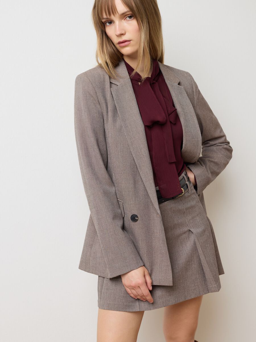 Blazer in tessuto elasticizzato beige regular fit_1