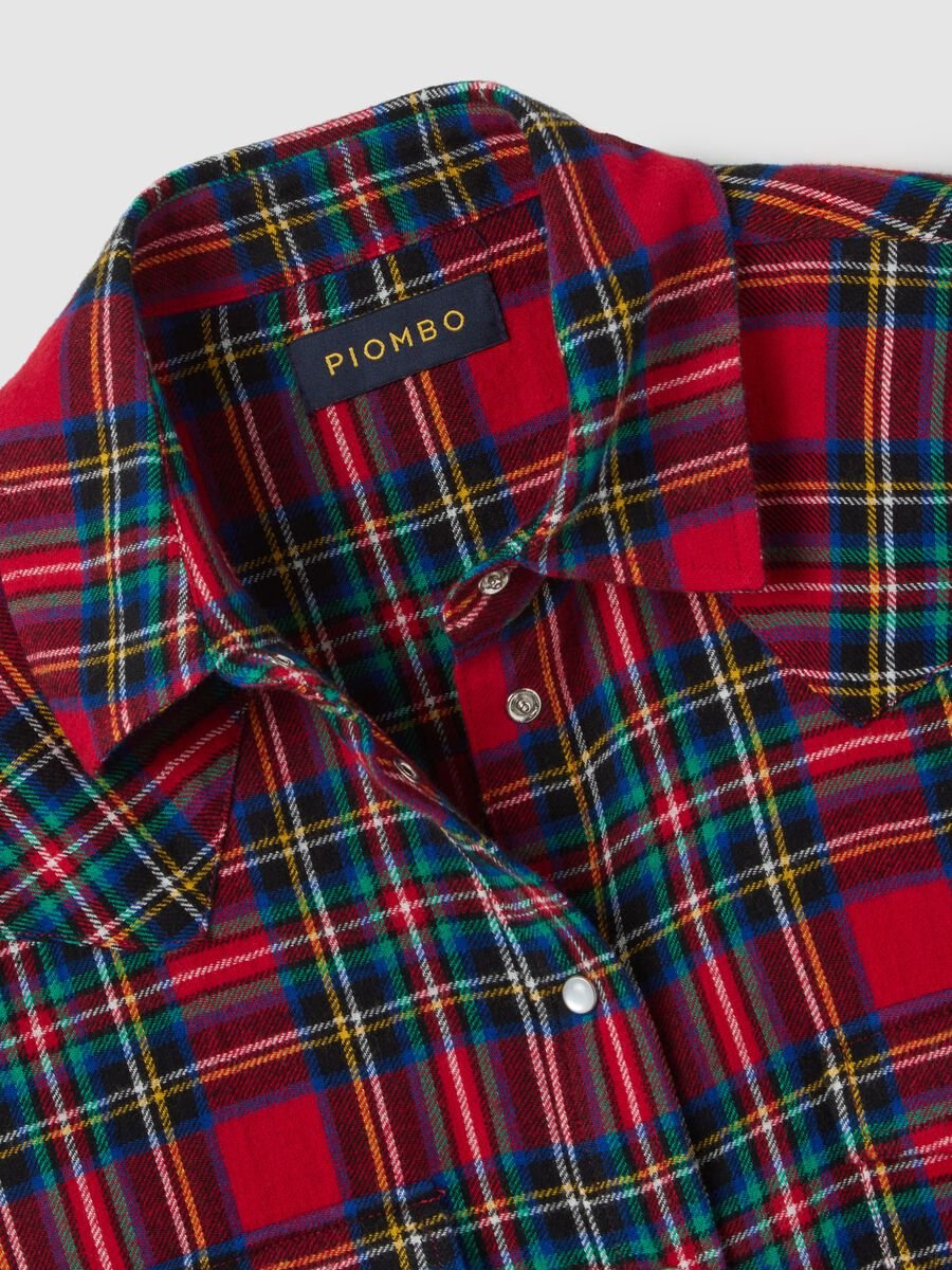 Multicoloured checked shirt in pure cotton and regular fit flannel_5