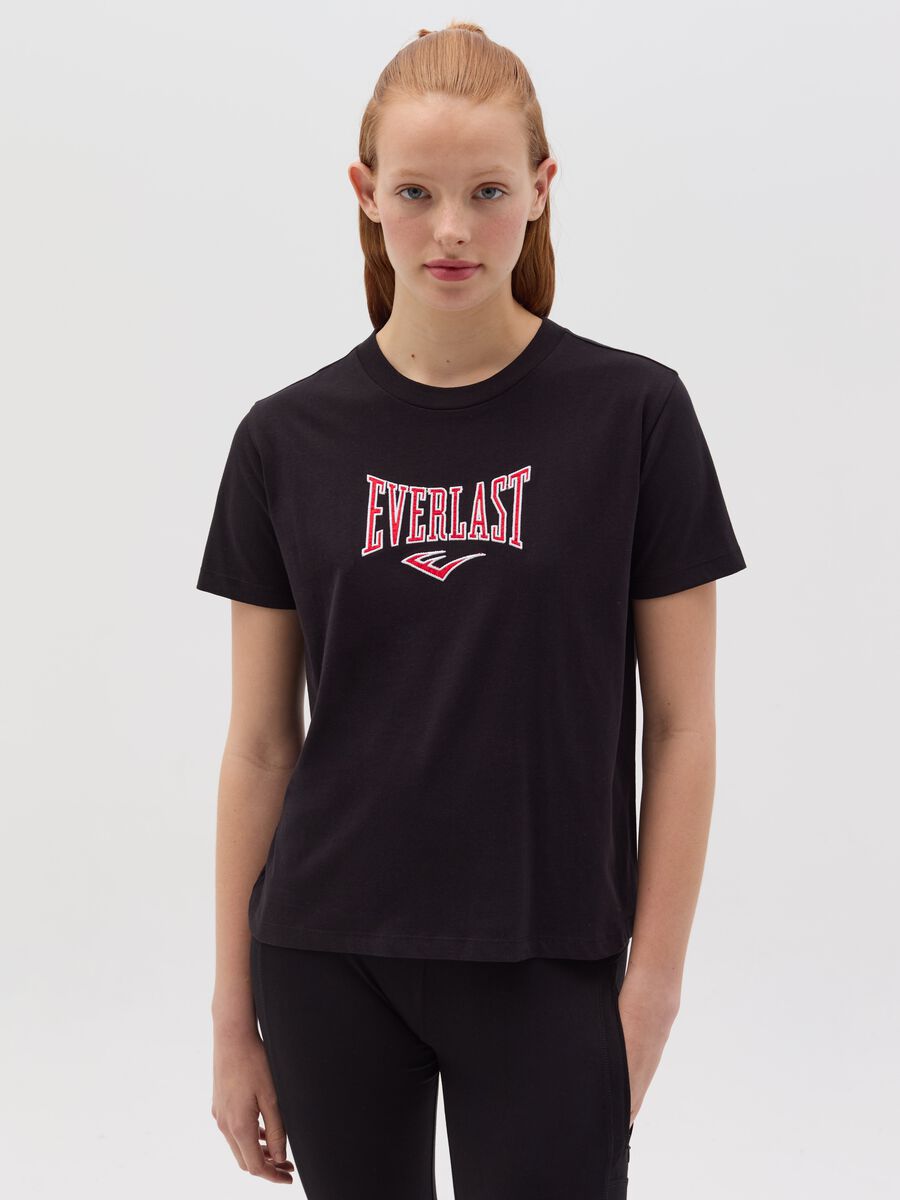 Cotton T-shirt with logo print_0