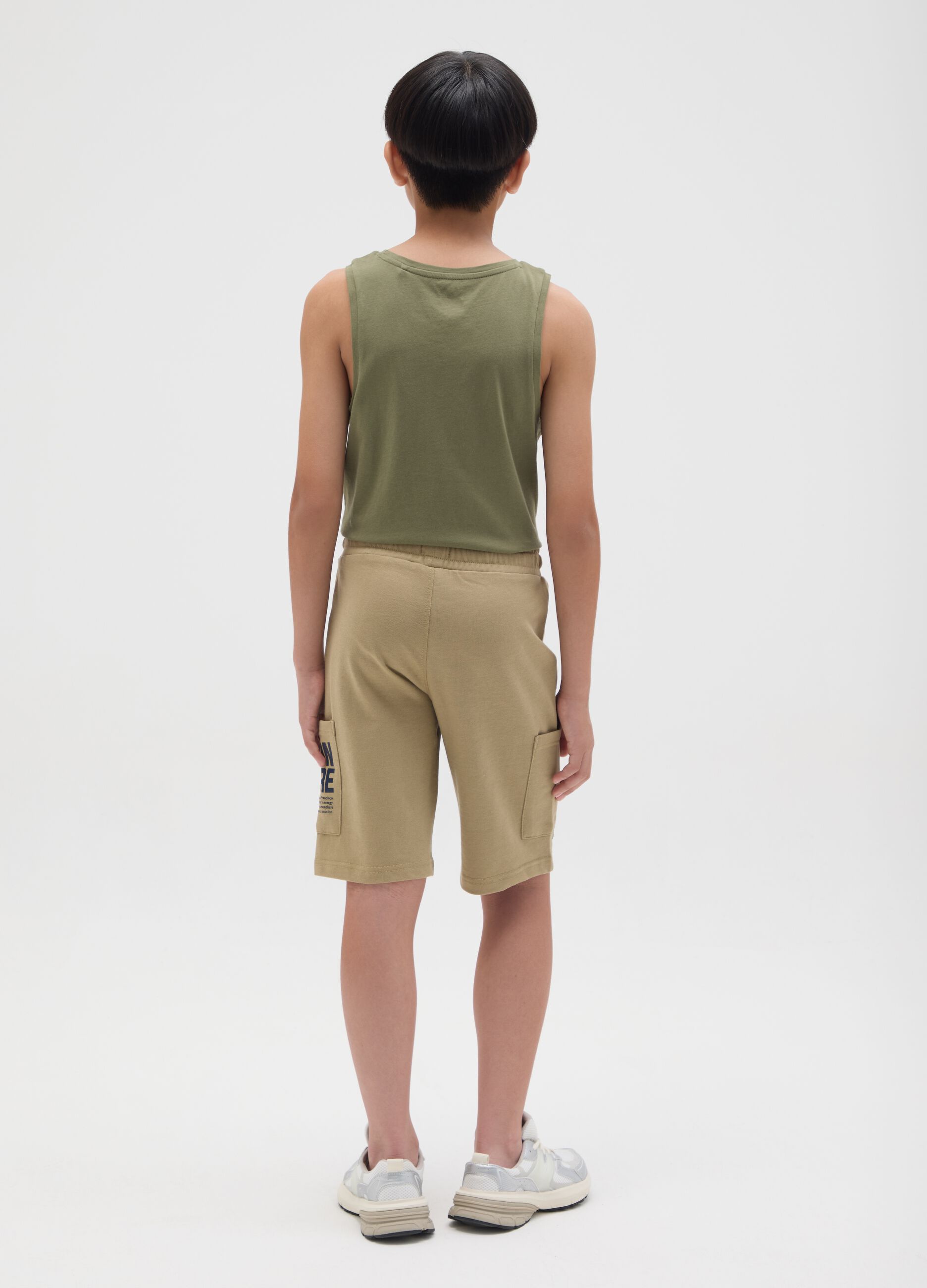 Regular beige shorts in pure cotton for OVS Kids