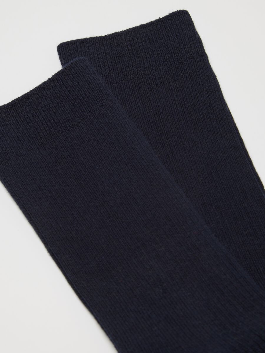 Calze midi blu in misto cotone_2