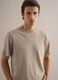 Beige linen-cotton blend regular fit t-shirt_0